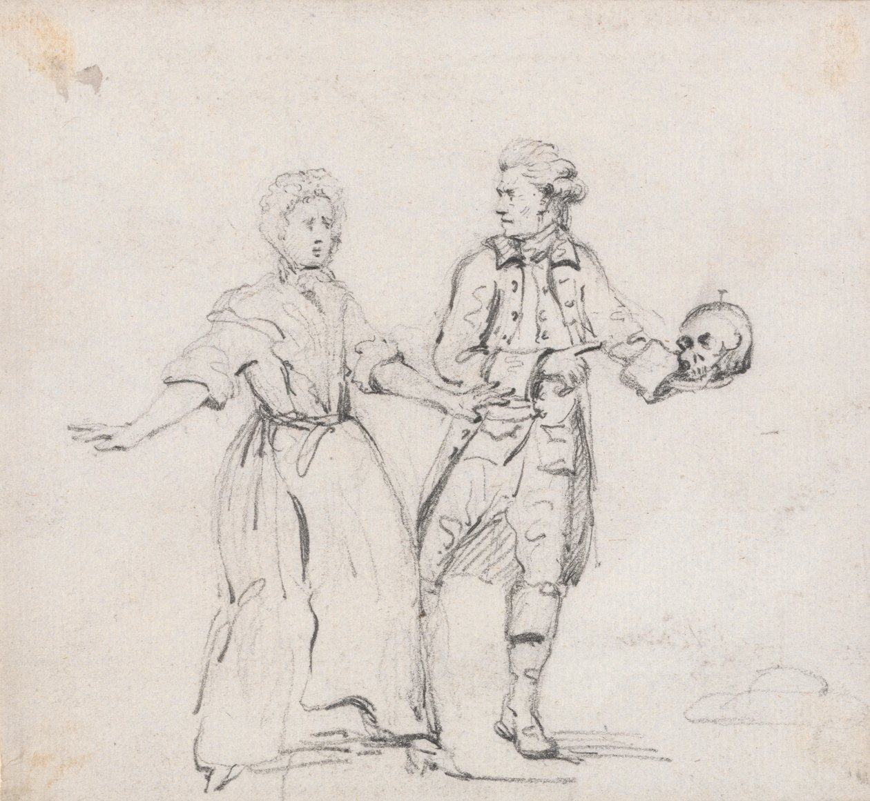Két alak koponyával alkotó: Sir George Howland Beaumont seventh Baronet