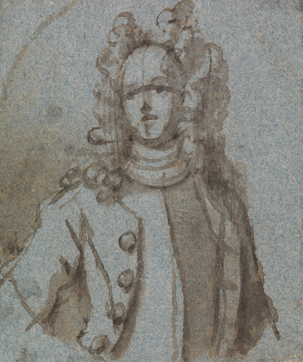 Egy teljes fenekű parókát viselő férfi portréja alkotó: Sir James Thornhill