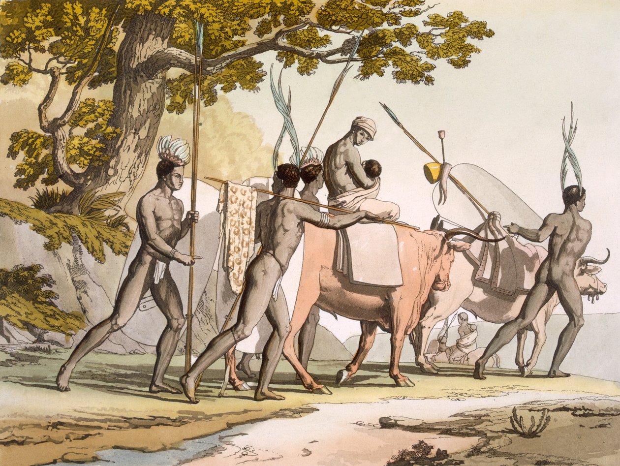 Korah Hottentots of the Cape útközben, II. kötet, 1820-40. alkotó: Sir John Barrow