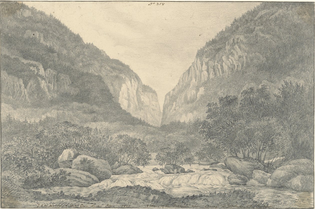 A Saltina völgye Brieg közelében a Simplon bejáratánál alkotó: Sir John Frederick William Herschel