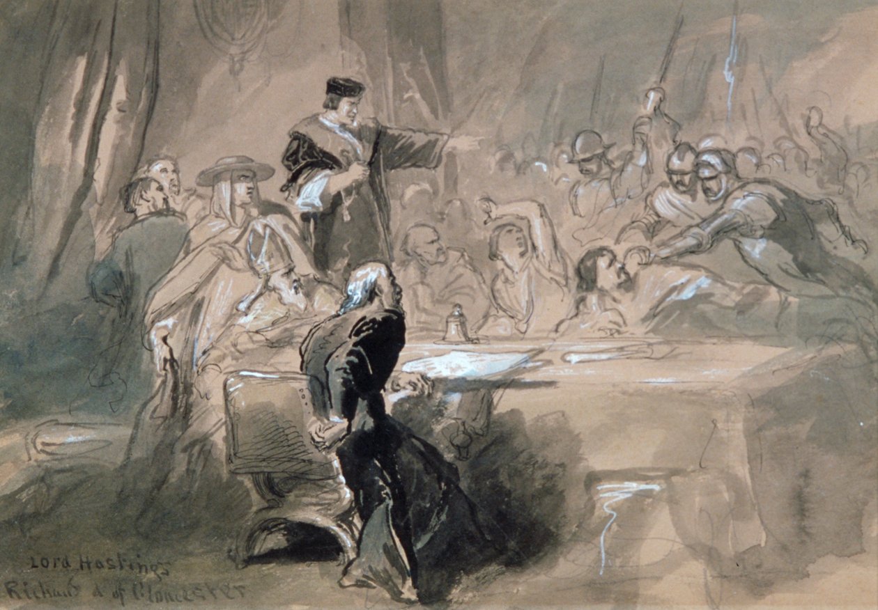 „Lord Hastings letartóztatása”, 1856-1859 alkotó: Sir John Gilbert