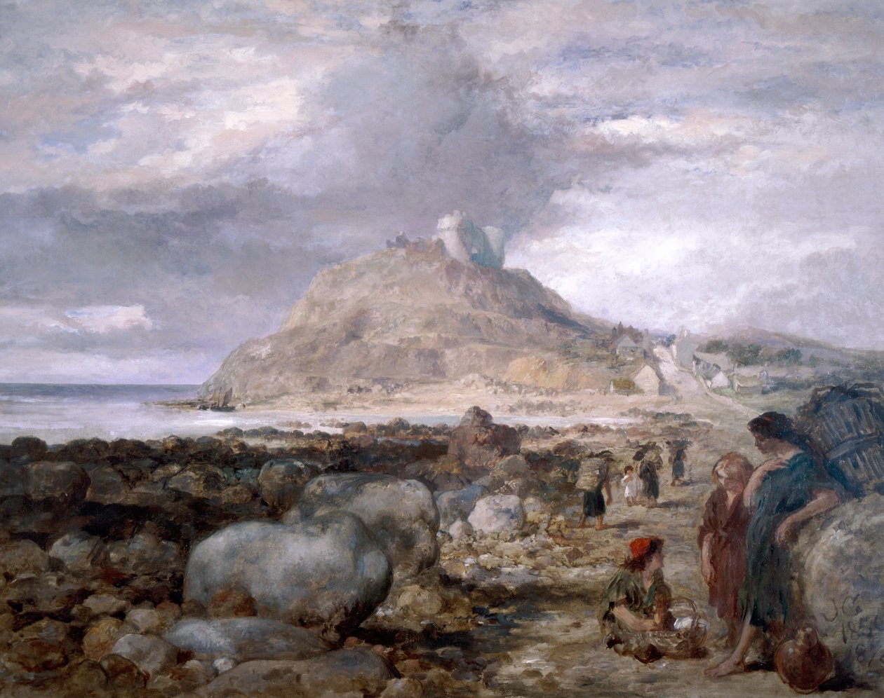 Criccieth kastély, Wales, 1878 alkotó: Sir John Gilbert