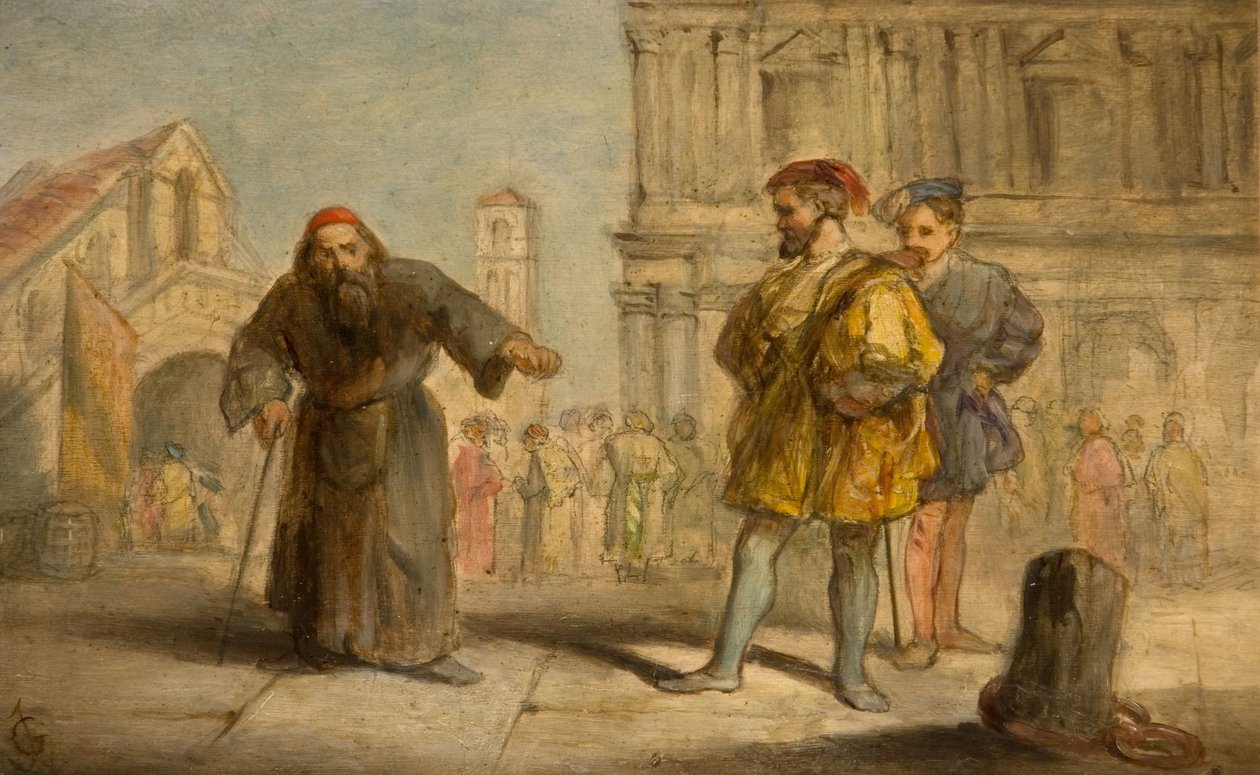 Jelenet Shakespeare Velence kereskedője című művéből, 1865. alkotó: Sir John Gilbert