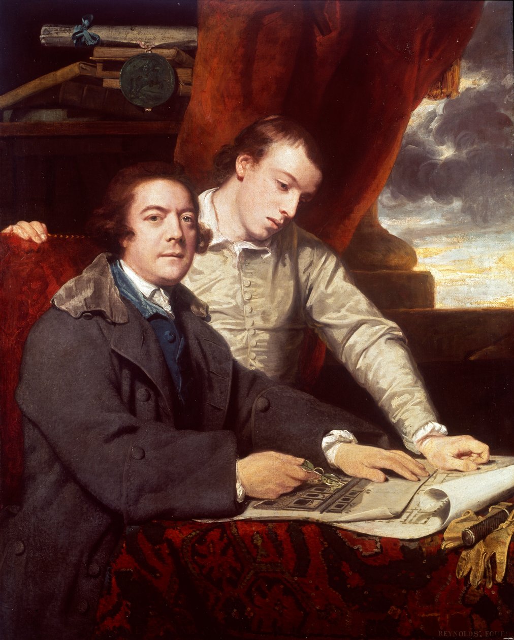 James Paine, építész és fia, James, 1764 alkotó: Sir Joshua Reynolds