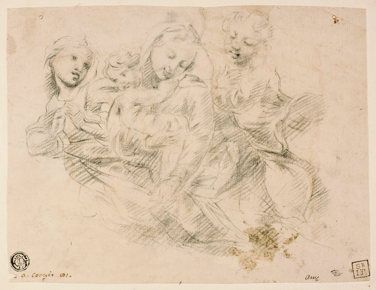 Madonna és gyermeke két angyallal alkotó: Sir Joshua Reynolds