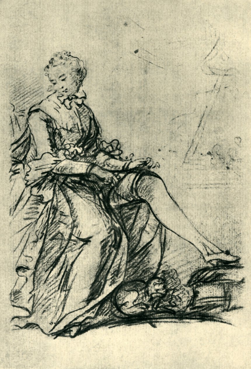 Harisnyát viselő nő, 18. század közepe, vége, 1943. alkotó: Joshua Reynolds