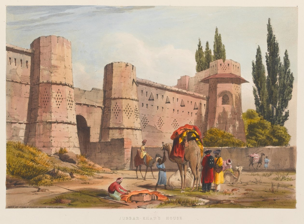 Jubbar Khans House (színes litográfia) alkotó: Sir Keith A. Jackson