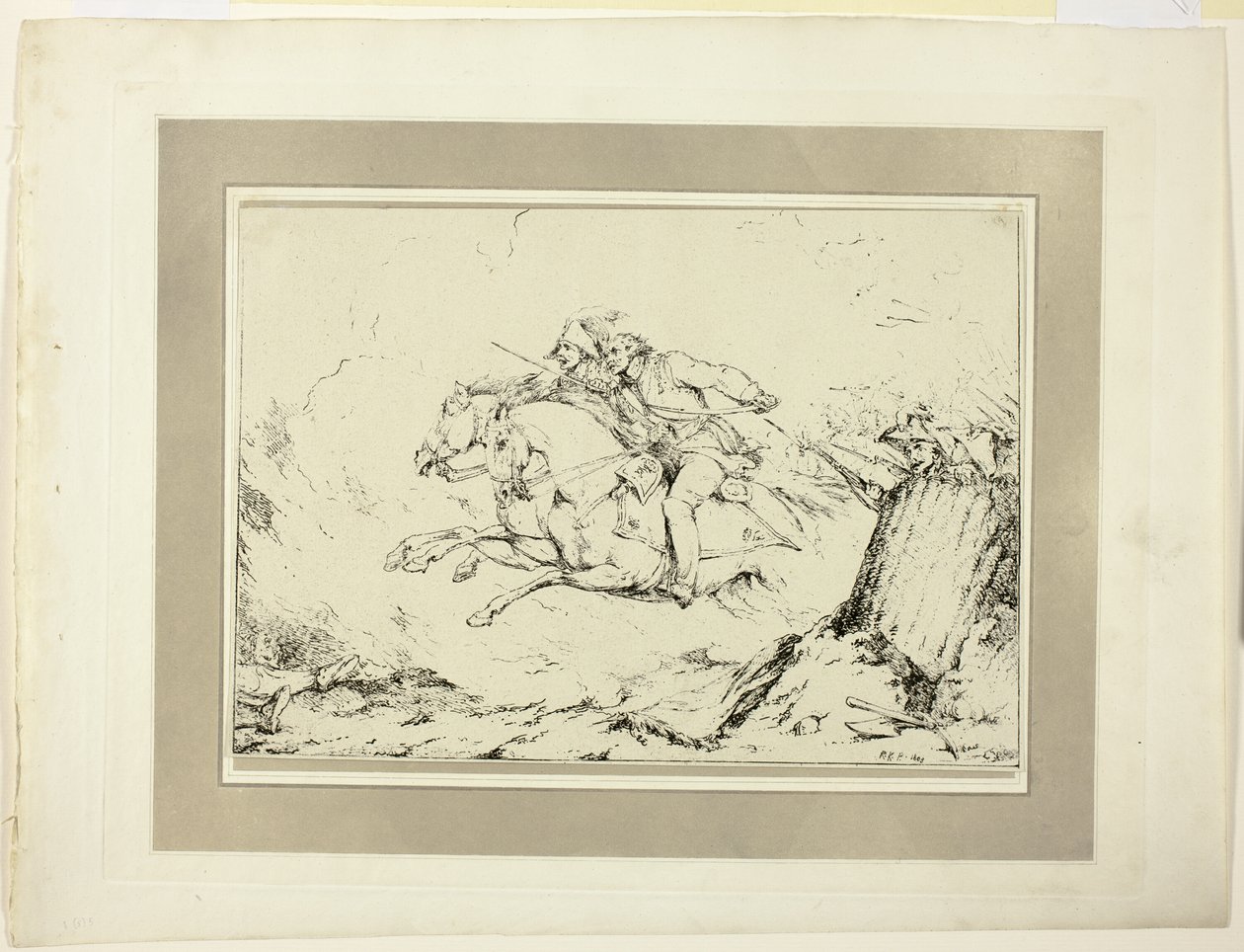 Charge, a Specimens of Polyautography első számából alkotó: Sir Robert Ker Porter