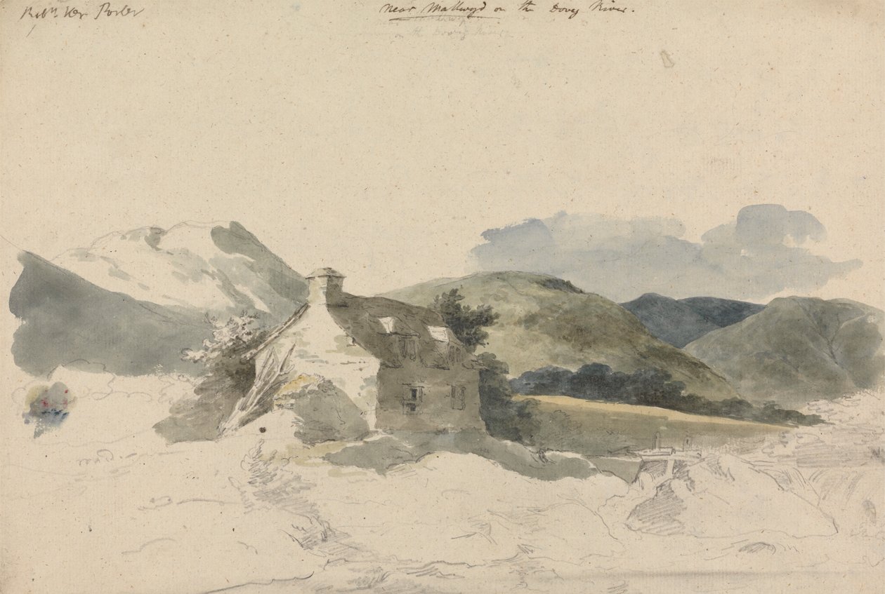 Mallwyd közelében a Dovey-n alkotó: Sir Robert Kerr Porter