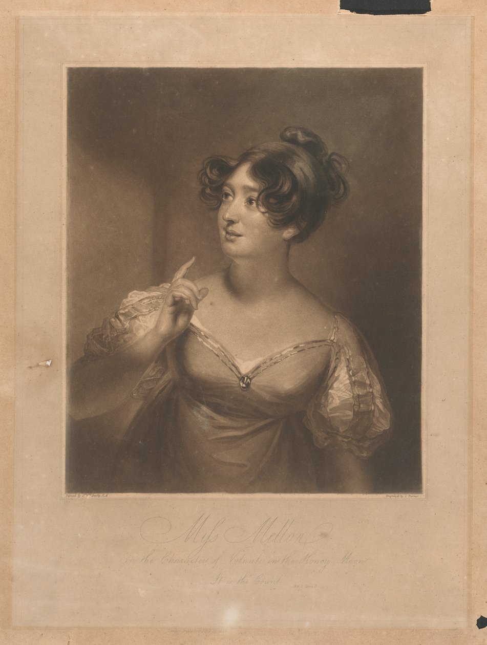 Mellon kisasszony Voltante karakterében a mézesholdban alkotó: Sir William Beechey