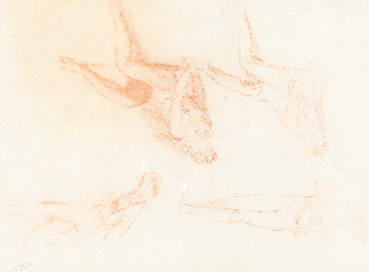 Tanulmányok "A bölcs és bolond szüzek" számára [recto] alkotó: Sir William Blake Richmond