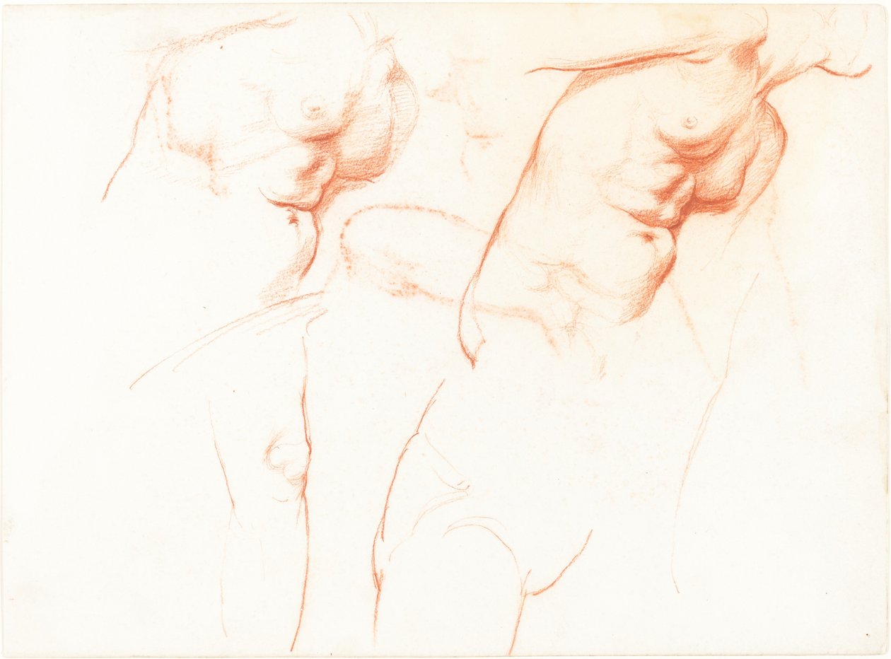 Tanulmányok "A bölcs és bolond szüzek" számára [recto] alkotó: Sir William Blake Richmond