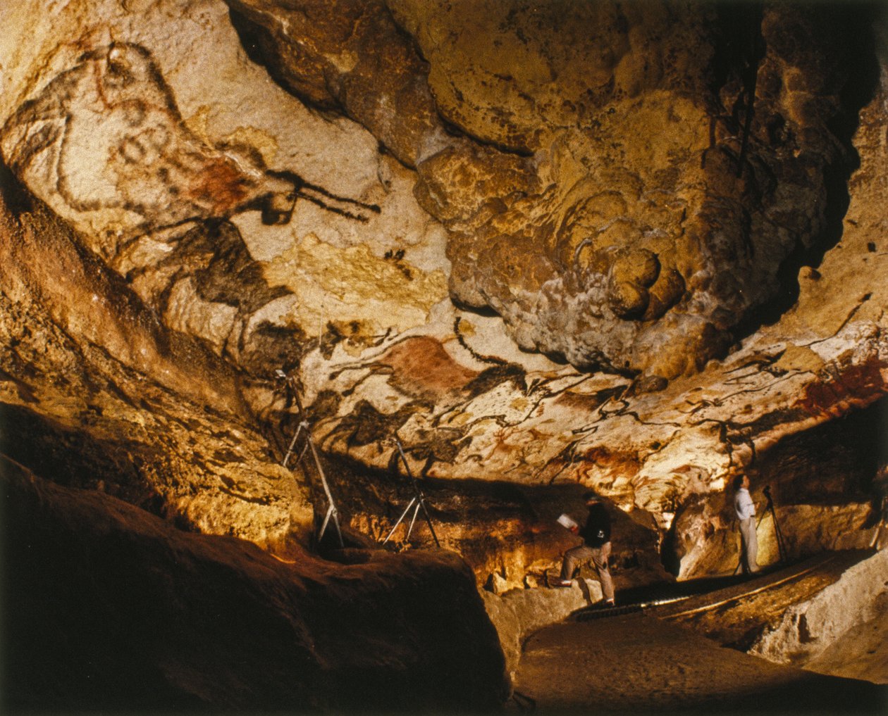 A Lascaux-i mítikus egyszarvú és más, több mint 17 000 évvel ezelőtt készült Lascaux-i festmények. alkotó: Sisse Brimberg