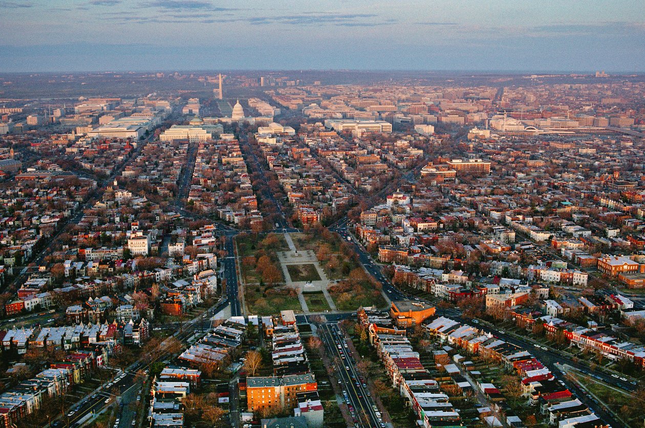 A város látképe nyugatra, a Capitolium és a Washington-emlékmű felé, Lincoln..., 2022 (fénykép) alkotó: Sisse Brimberg