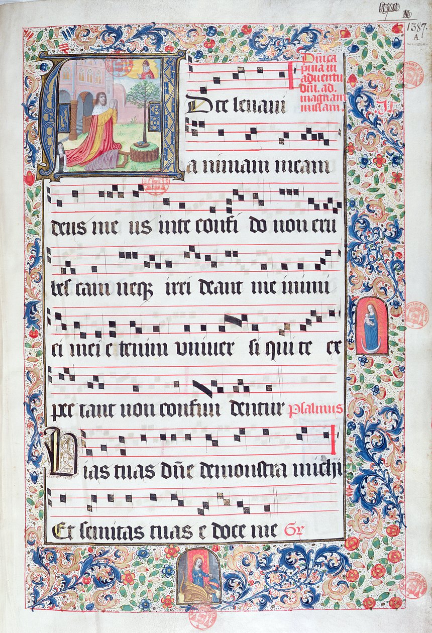 Ms 432 A brugge-i karmeliták kongregációjának nővérei által használt időbeli irat, írta Margarita Bruynewe nővér, 1505. alkotó: Sister Cornelia Wulfekkercke