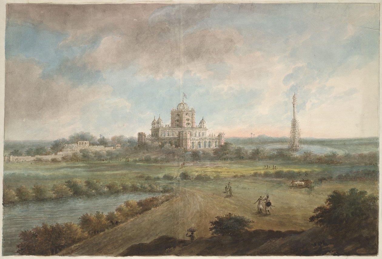 Claude Martin tábornok Constantia háza a Lucknow-i parkjában alkotó: Sita Ram