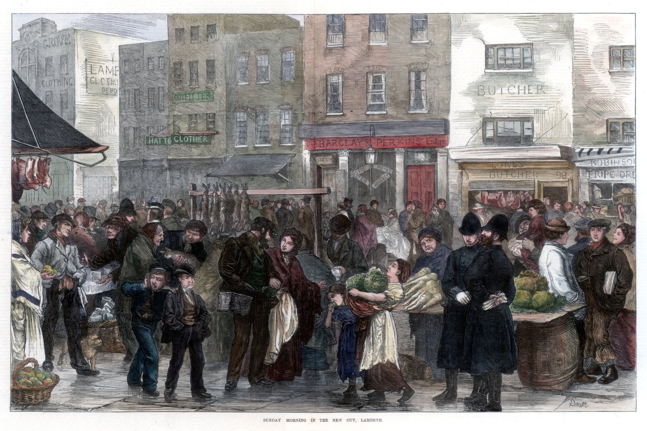 „Sunday Morning in the New Cut, Lambeth”, 1872 alkotó: Smith