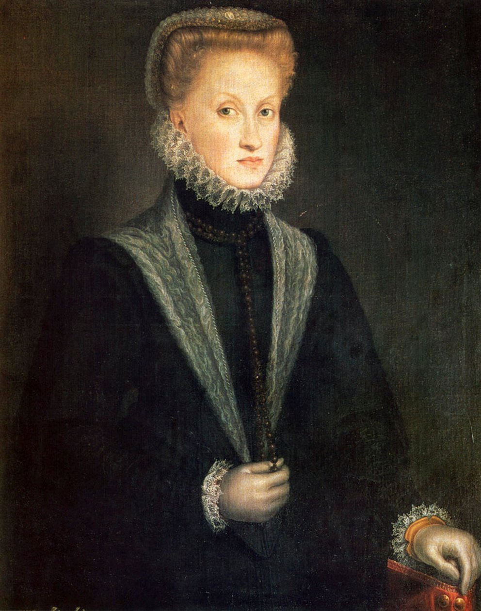 Ausztriai Anna, II. Fülöp spanyol és portugál királynő hitvese, 1573. alkotó: Sofonisba Anguissola