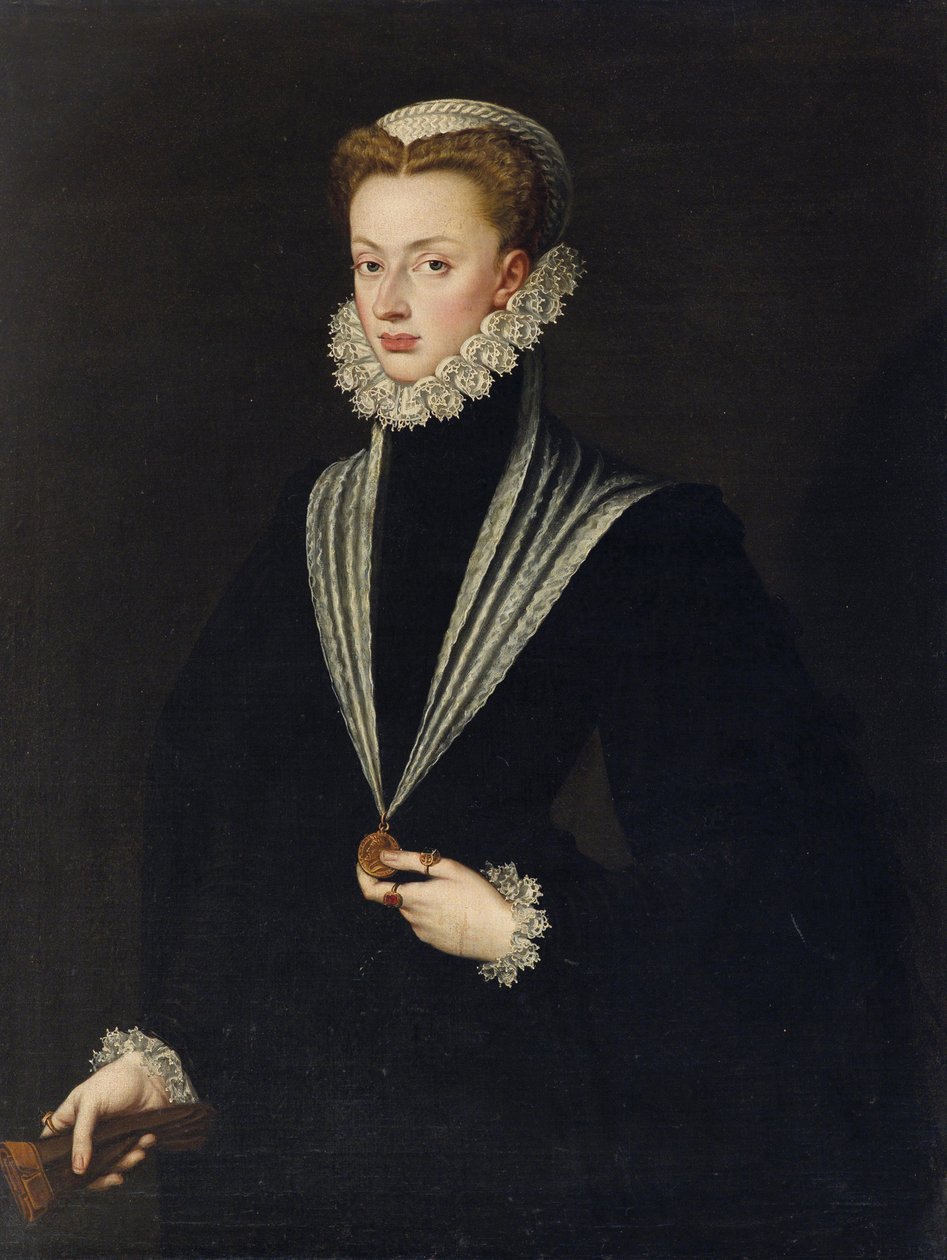 Ausztriai Joanna (Jeanne de Habsbourg) – Anguissola, Sofonisba (kb. 1532-1625) osztrák Joanna (1547-1578) portréja. Olaj, vászon, méret: 106x81, , Magángyűjtemény alkotó: Sofonisba Anguissola
