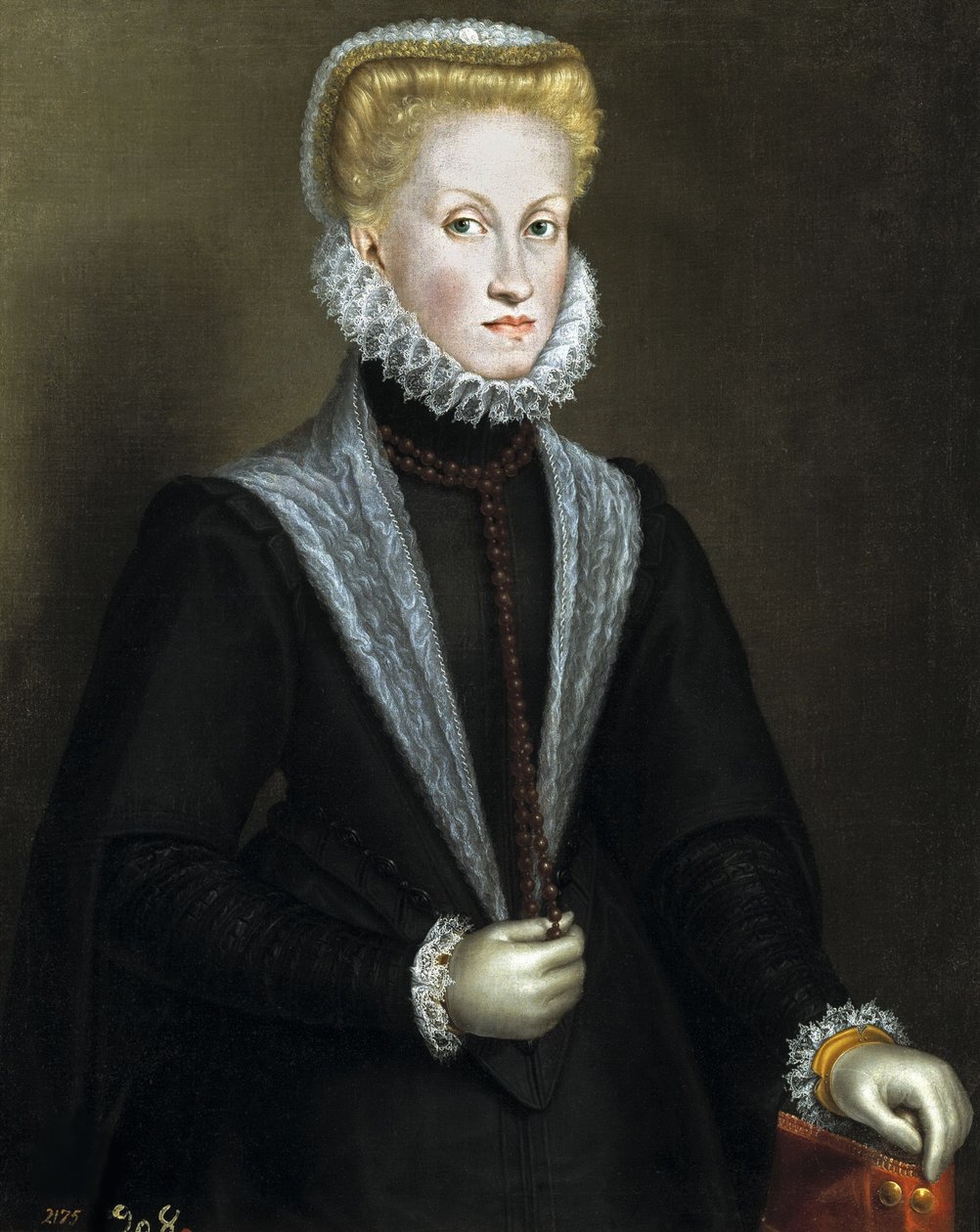 Ausztriai Anna portréja 1549-1580, Spanyolország és Portugália királynő hitvese, 1573. alkotó: Sofonisba Anguissola