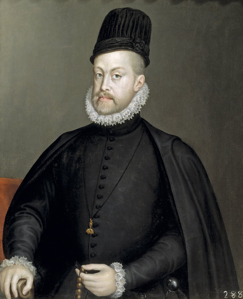 Fülöp 1527-1598, spanyol és portugál király portréja, 1565 alkotó: Sofonisba Anguissola