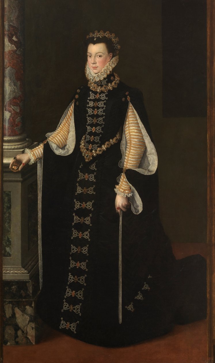 Spanyol: Isabel de Valois sosteniendo un retrato de Felipe II Portré: Valois-i Erzsébet kezében II. Fülöp portréja alkotó: Sofonisba Anguissola