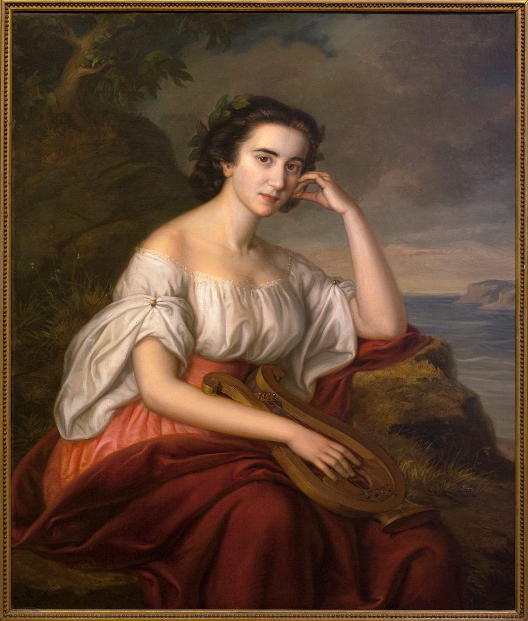 Sappho. Orlay Petrich Soma (1822-1880) festménye, olaj, vászon, 1860 körül. Magyar művészet alkotó: Soma Orlay Petrich