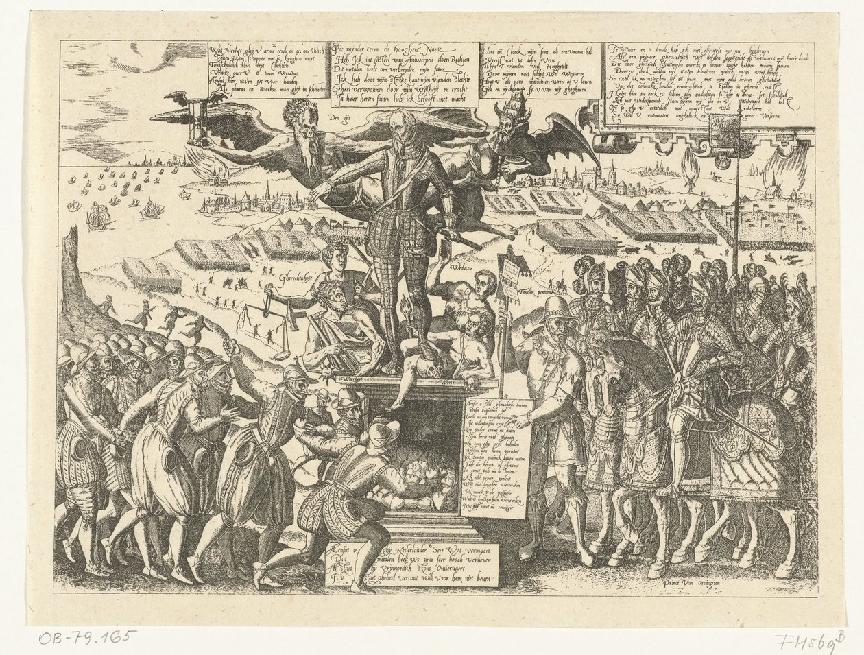 Az 1571-es Alva-szobor rajzfilmjének reprodukciója alkotó: Sons, and Stewart, G. Waterston