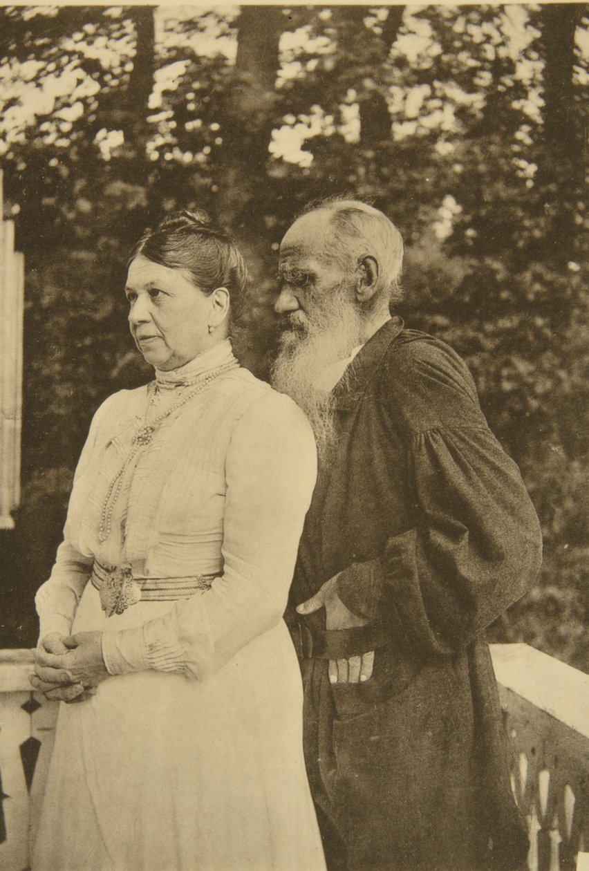 Lev Tolsztoj orosz író és felesége, Sophia, Oroszország, 1890-es évek. alkotó: Sophia Andreevna Tolstaya