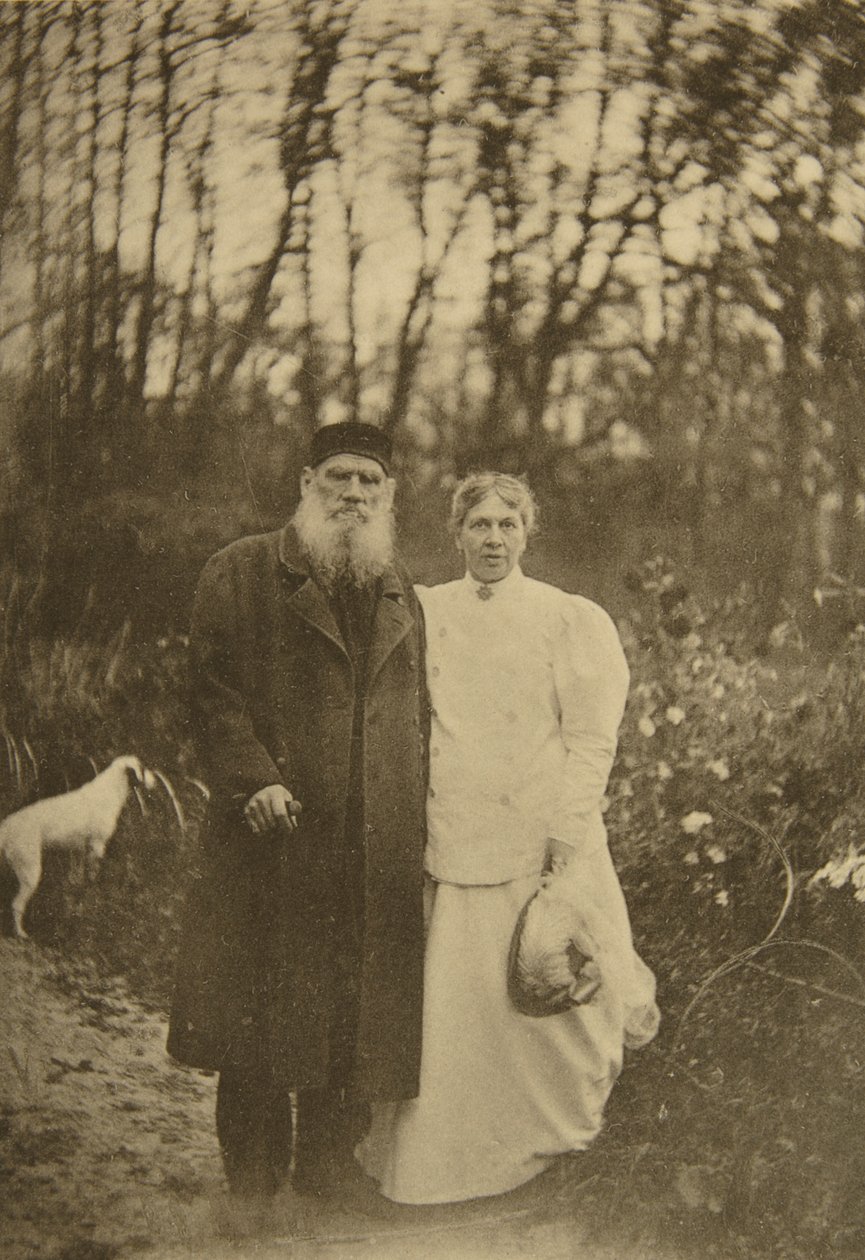 Lev Tolsztoj orosz író és felesége, Sophia Tolstaya, Oroszország, 1895 alkotó: Sophia Andreevna Tolstaya