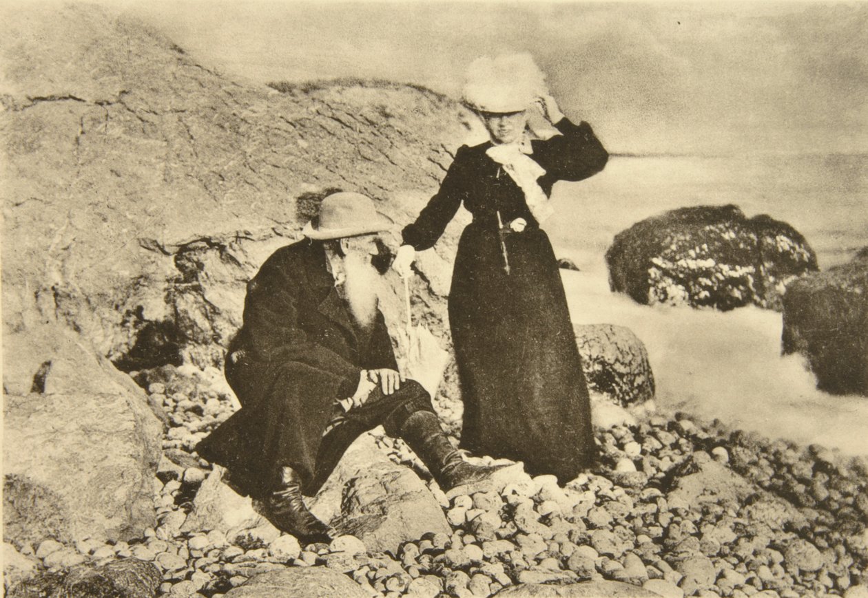 Lev Tolsztoj orosz író és felesége, Sophia a Fekete-tenger mellett, Krím, Oroszország, 1902 alkotó: Sophia Andreevna Tolstaya