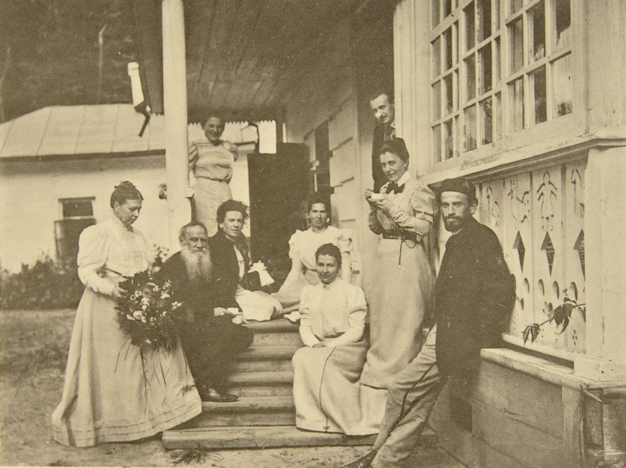 Lev Tolsztoj orosz író a családjával felesége születésnapján, Oroszország, 1900-as évek alkotó: Sophia Andreevna Tolstaya