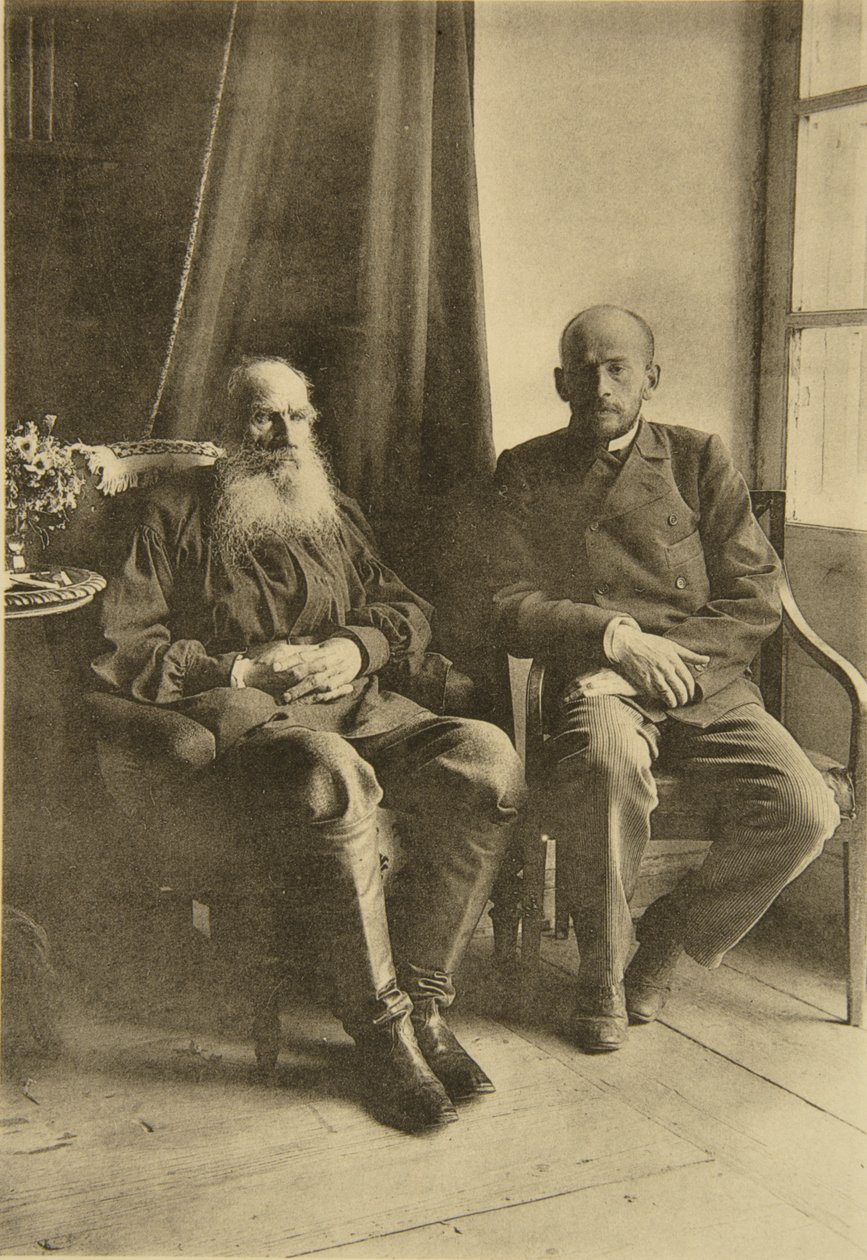 Leo Tolsztoj orosz író fiával, Leóval, Oroszország, 1899 alkotó: Sophia Andreevna Tolstaya