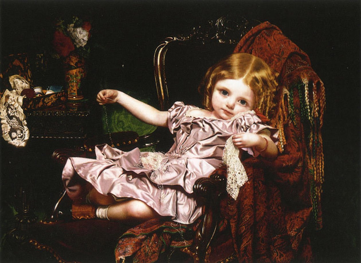 Fiatal lány karosszékben, 1850 körül alkotó: Sophie Gengembre Anderson