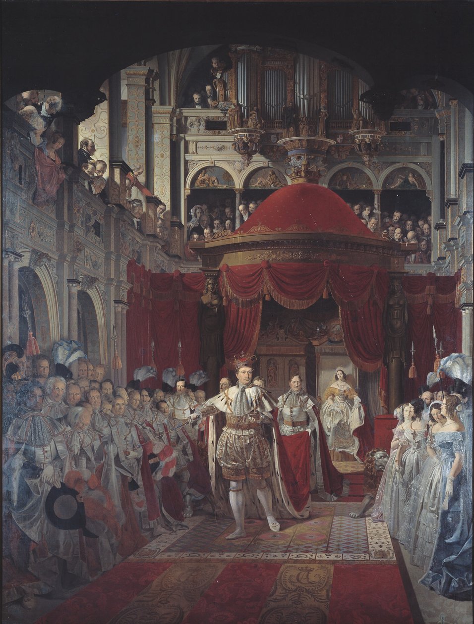 VIII. Christian és Caroline Amalie felkenése a Frederiksborg Palotatemplomban 1840. június 28-án alkotó: Sophus Schack