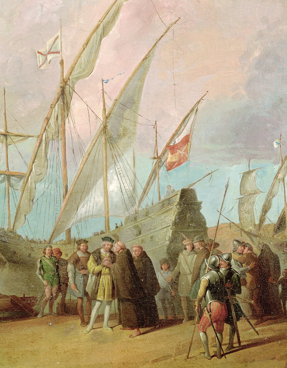 Kolumbusz Kristóf (1451-1506) indulása Palosról, a központi csoport részlete (lásd még: 161069) alkotó: Spanish School