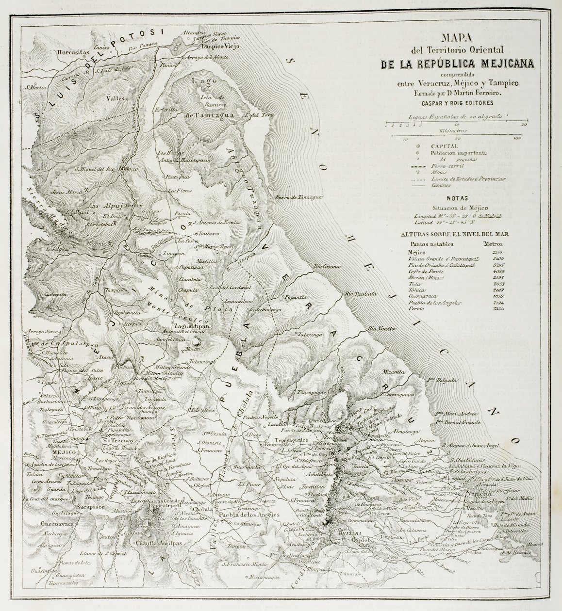 A Mexikói Köztársaság keleti területeinek térképe 1862-ben, az Univerzális Múzeumból, 1862-ben alkotó: Spanish School
