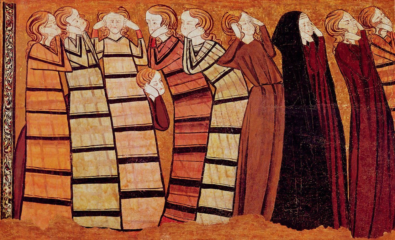 Gyászolók, panel Don Sancho Saiz de Carrillo sírjából (tempera a panelen) alkotó: Spanish School