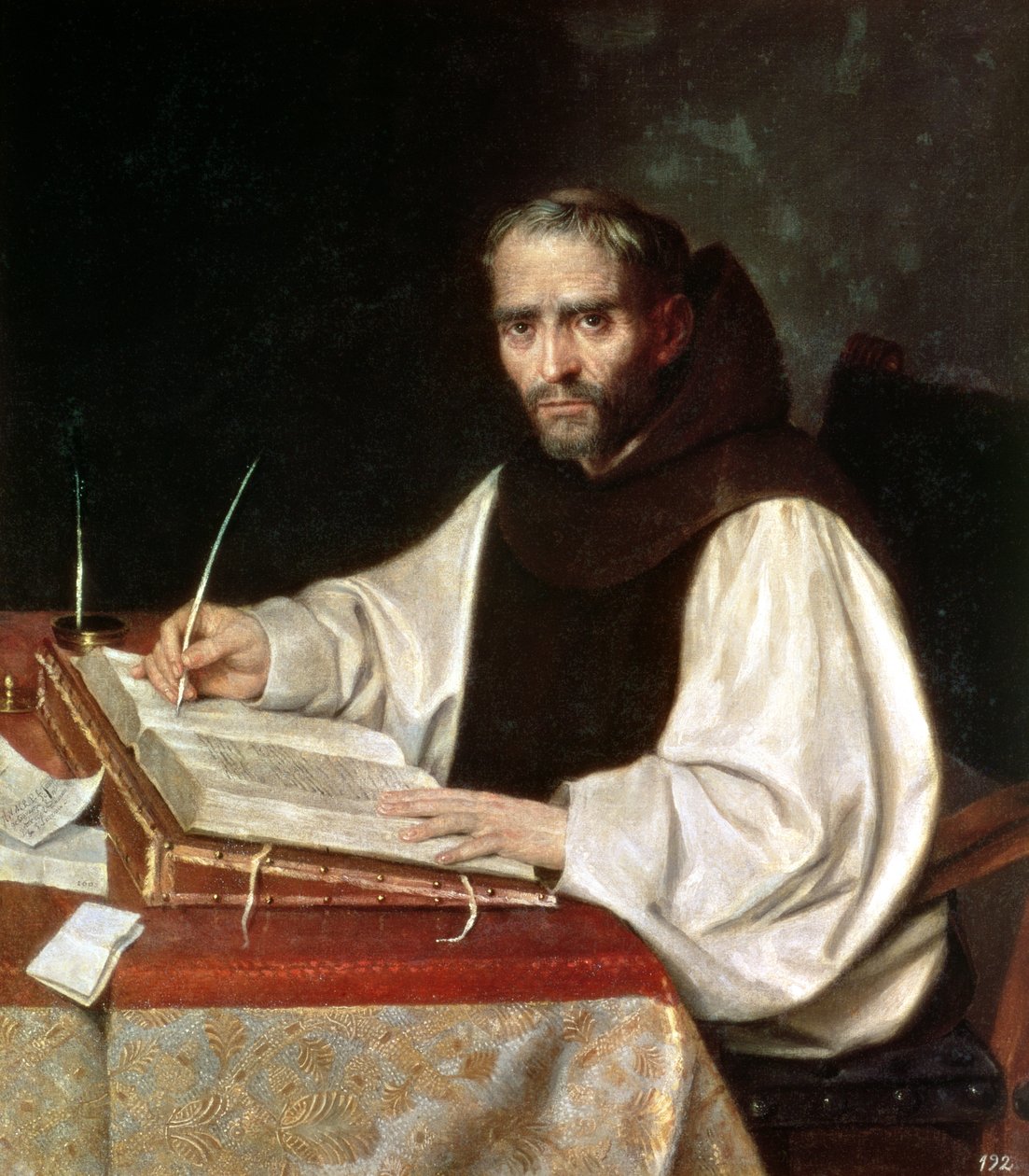 Jose de Siguenza, a San Lorenzo-i kolostor priorának és könyvtárosának portréja, 1602 alkotó: Spanish School