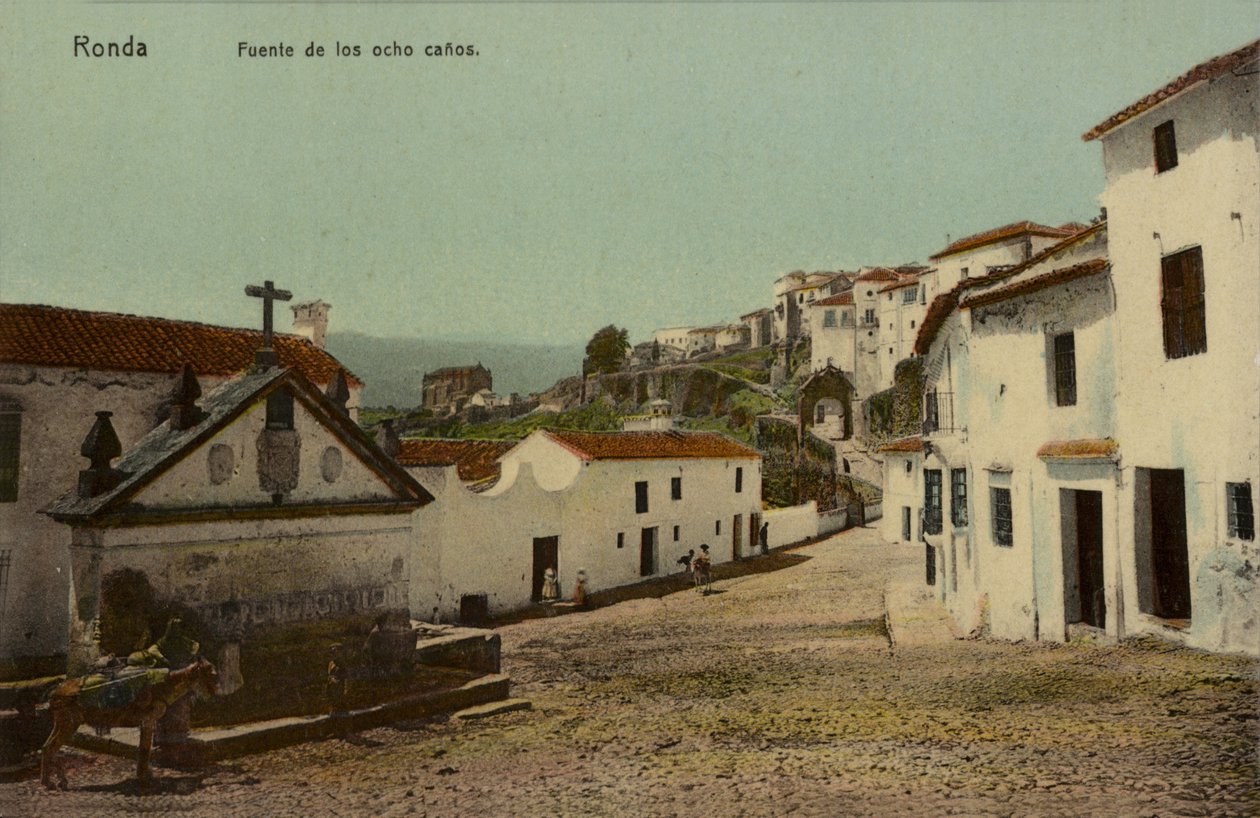A Nyolc csobogó szökőkút, Ronda, Spanyolország (színes fotó) alkotó: Spanish Photographer