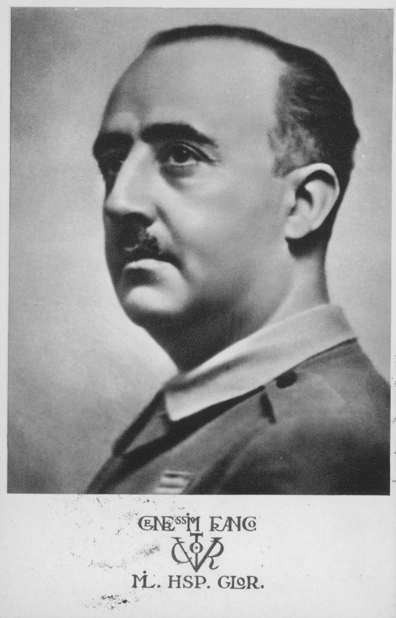Francisco Franco, spanyol tábornok és diktátor (fekete-fehér fotó) alkotó: Spanish Photographer