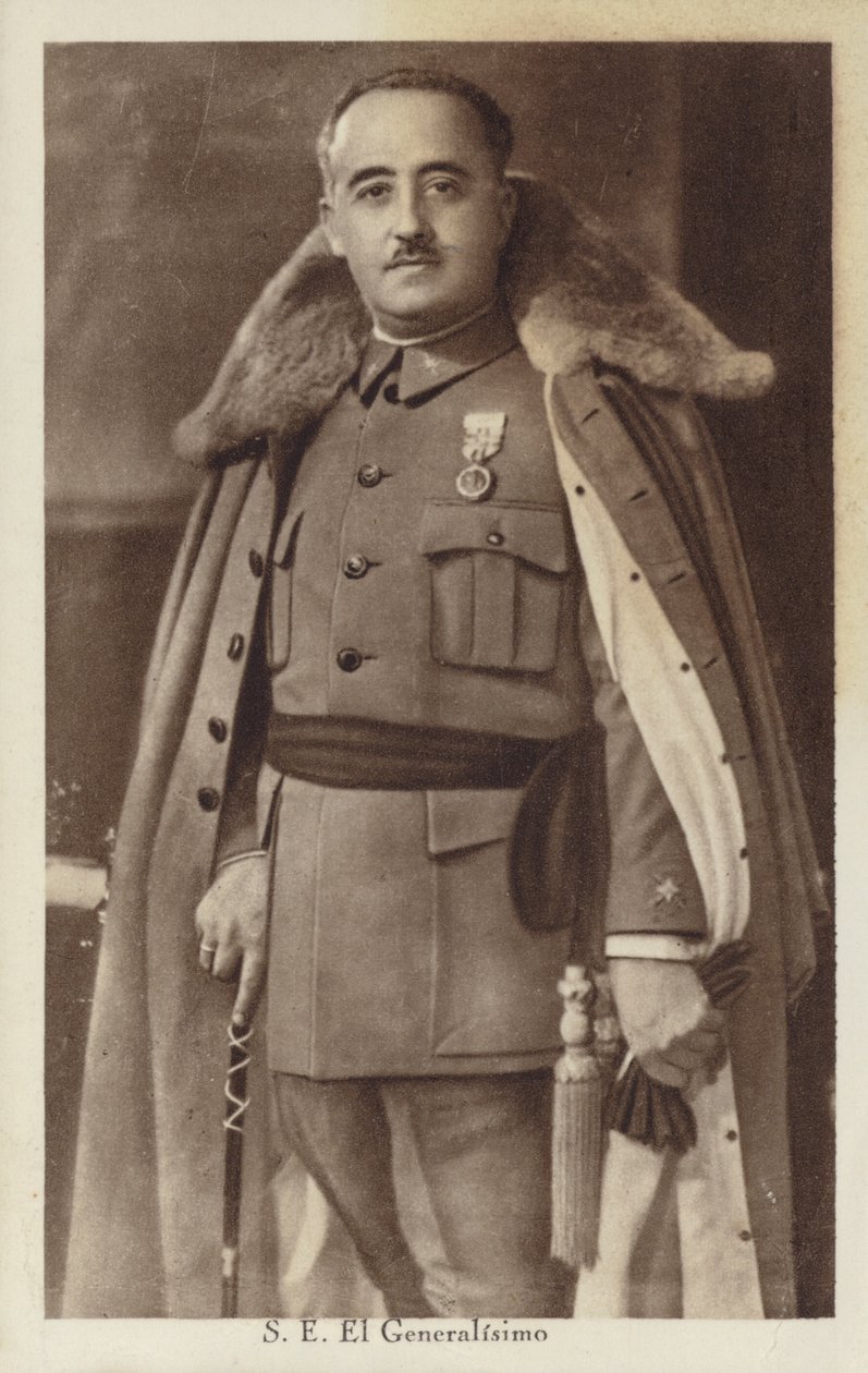 Francisco Franco, spanyol tábornok és diktátor (fekete-fehér fotó) alkotó: Spanish Photographer
