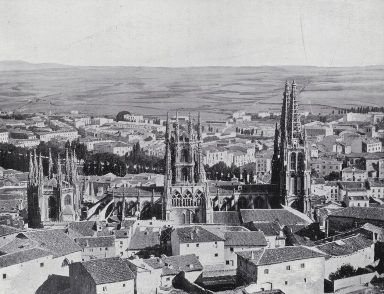 Burgos általános látképe (fekete-fehér fénykép) alkotó: Spanish Photographer