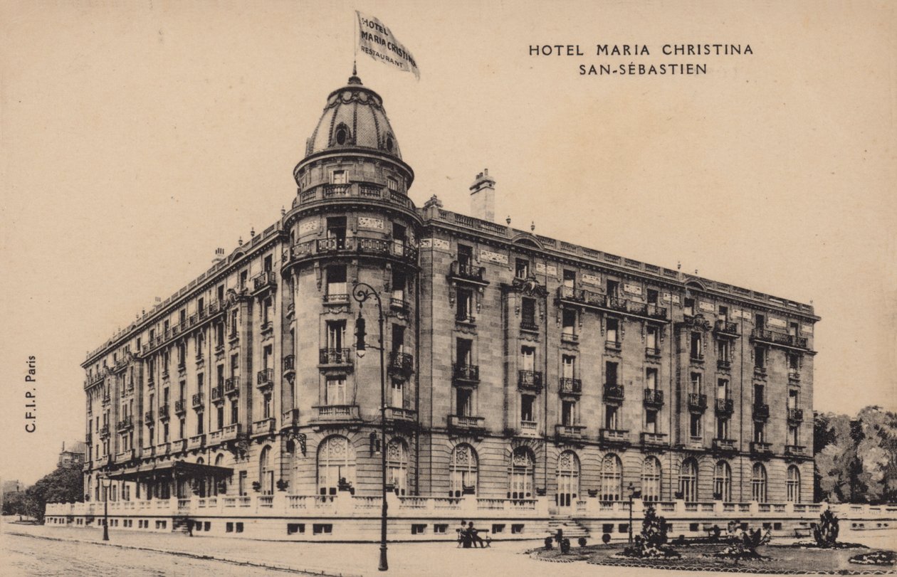 Hotel Maria Christina, San-Sebastien (fekete-fehér fotó) alkotó: Spanish Photographer