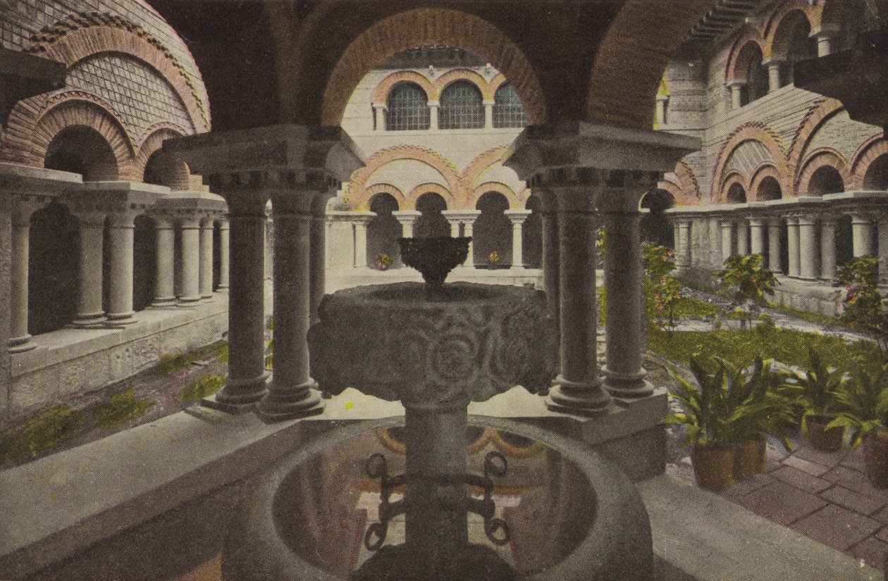 Montserrat: Claustre romanic; Claustro romanico (színes fénykép) alkotó: Spanish Photographer