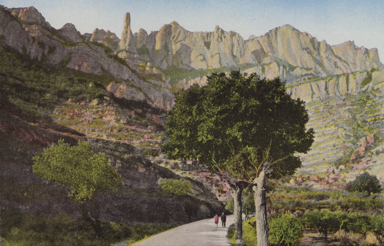 Montserrat: La muntanya des de la carretera de Monistrol; La Montana a monistroli útról (színes fotó) alkotó: Spanish Photographer