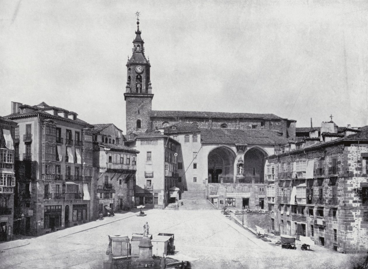 Plaza De La Constitucion, Vitoria (fekete-fehér fénykép) alkotó: Spanish Photographer