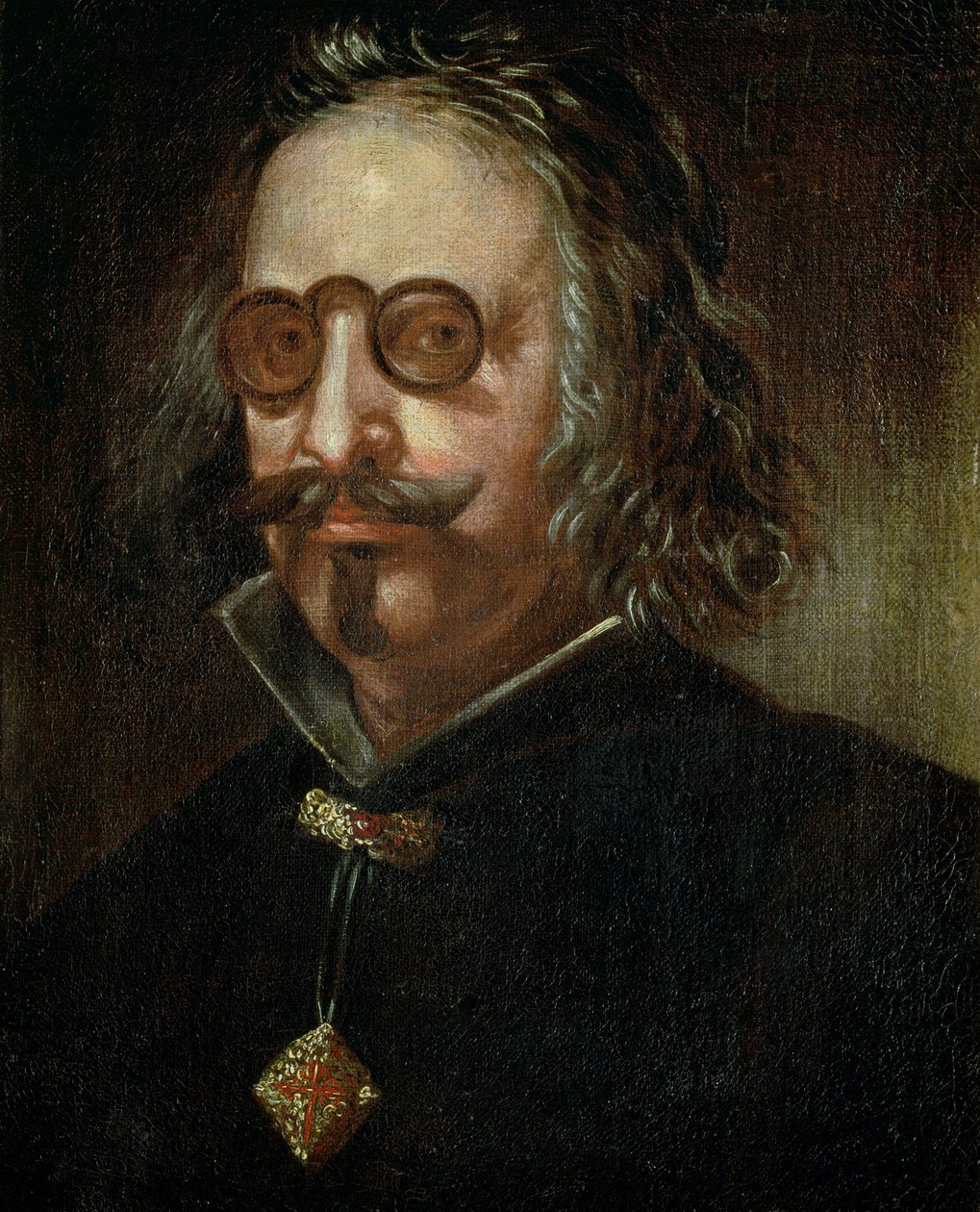 131-0795082 Francisco de Quevedo y Villegas (1580-1645) portréja (olaj, vászon) alkotó: Spanish School