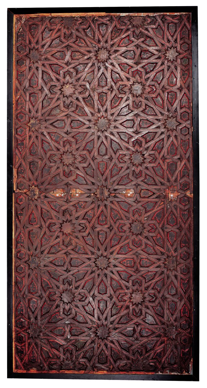 Mudejar geometrikus mennyezet, Dél-Spanyolország, valószínűleg Sevilla (festett fa) alkotó: Spanish School