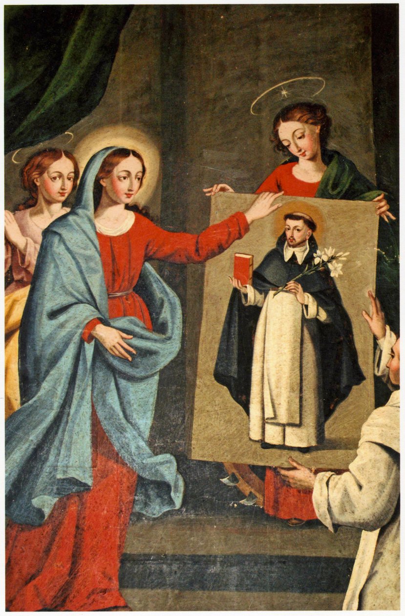 Szent Domonkos portréját átadó szent Szűz Máriának (lásd még: 308139) alkotó: Spanish School